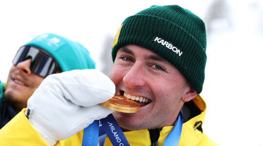 Cooper Woods with his Winter Olympics gold medal - Newsreel