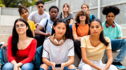 Racially diverse students at uni - Newsreel