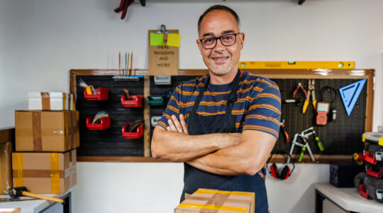 Smiling Owner of Small Business Looking At Camera