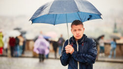 Man in rain