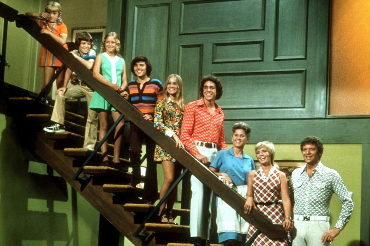 Brady Bunch on steps