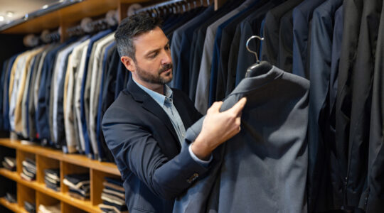 Man shopping at a clothing store