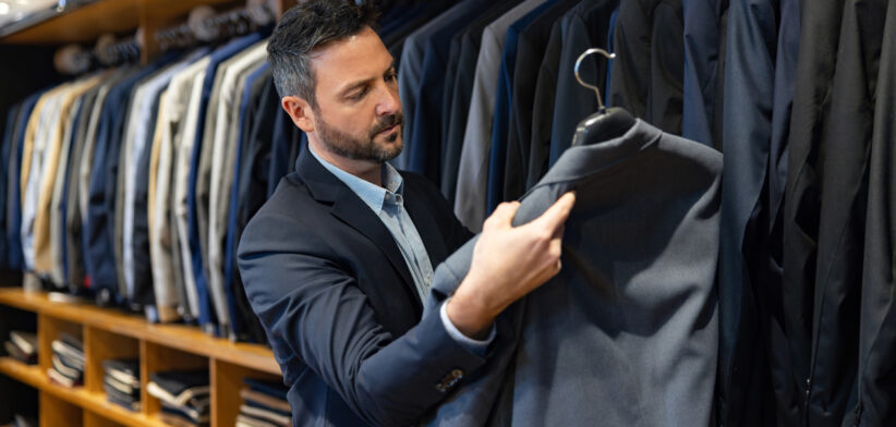 Man shopping at a clothing store