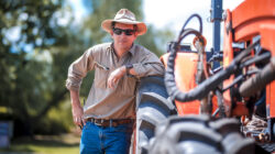 Farmer and harvester