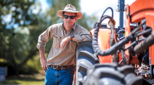 Farmer and harvester