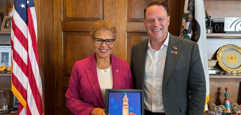 Brisbane Lord Mayor Adrian Schrinner and Los Angeles Mayor Karen Bass - Newsreel