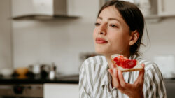A joyful moment at the breakfast table