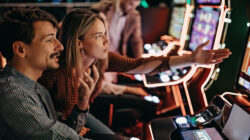 Friends gambling in casino