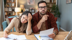 Young couple having some financial difficulties