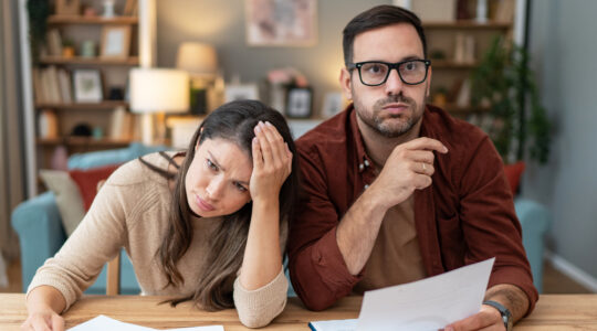 Young couple having some financial difficulties
