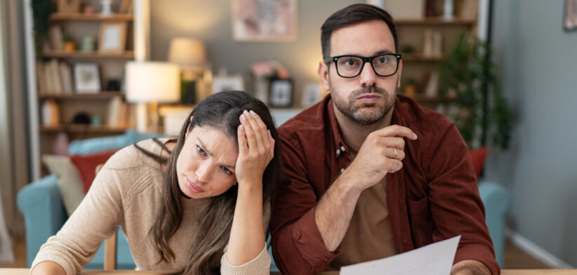 Young couple having some financial difficulties