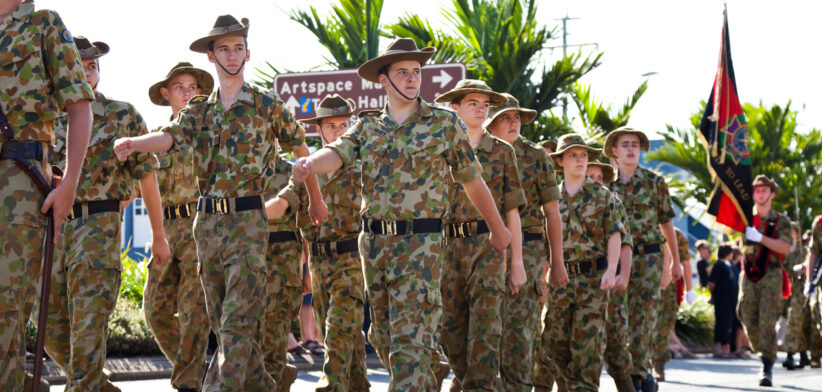 Australian Soldier Cadets at Anzac Day March Parade