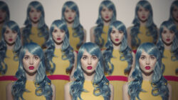 Many Glamour Beauty Woman Clones. Identical Crowd Concept.