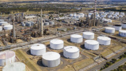 Aerial photo of an oil refinery