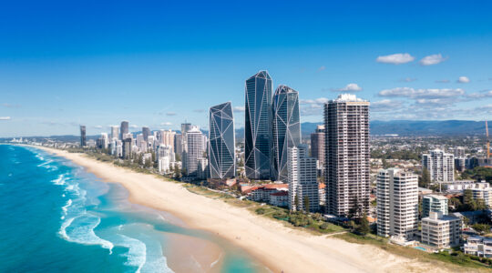 Aerial view of the stunning Gold Coast skyline
