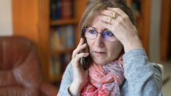 Elderly woman on phone