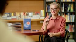Author at book signing.