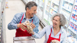 Seniors working in Supermarket