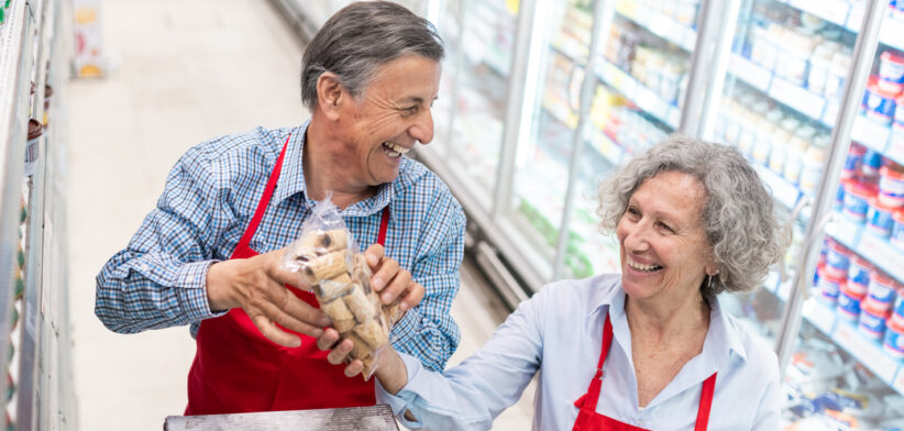 Seniors working in Supermarket
