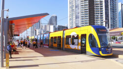 Gold Coast Light Rail (G:Link) service at terminus
