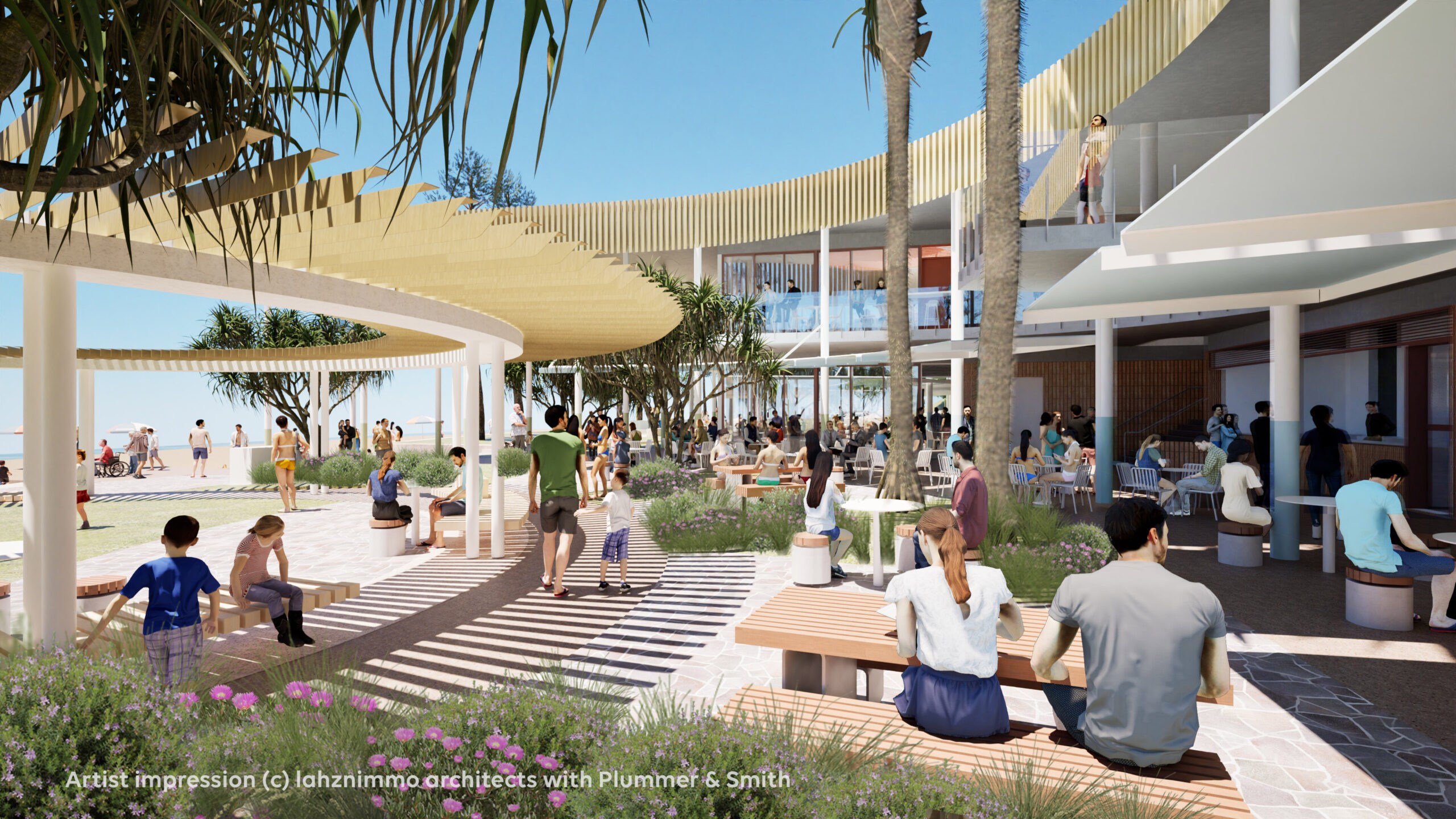 An artist's impression of the new Suttons Beach Pavilion at Redcliffe.