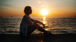 Absorbing the beauty of the burning sky