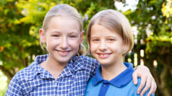 Two happy school girls