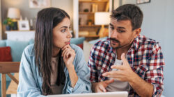 Couple discussing finances