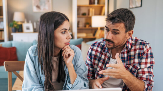 Couple discussing finances