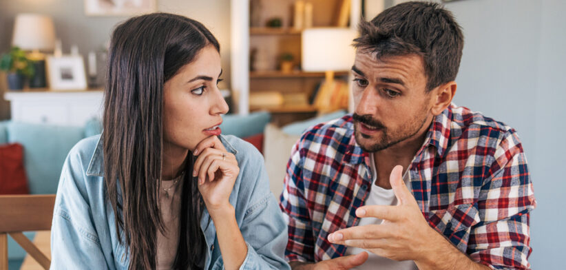 Couple discussing finances