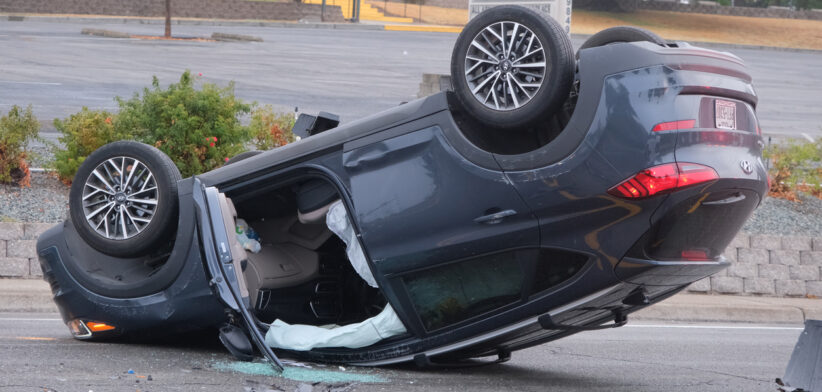Flipped Car in an accident