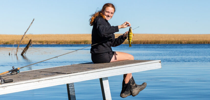 Teenage Girl Fishing