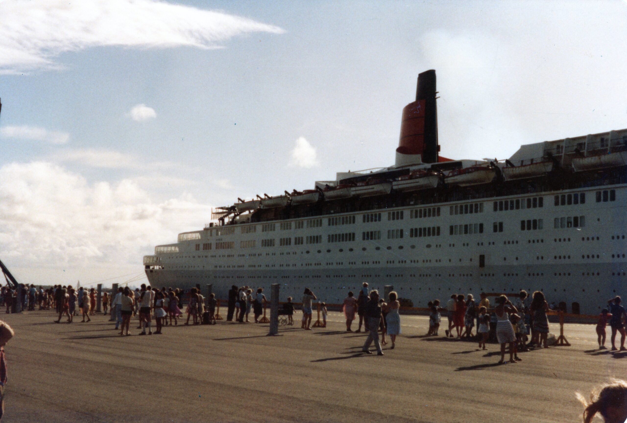Cruise ship call at Fisherman Island 1980s