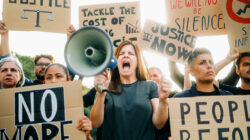 People protest financial crisis