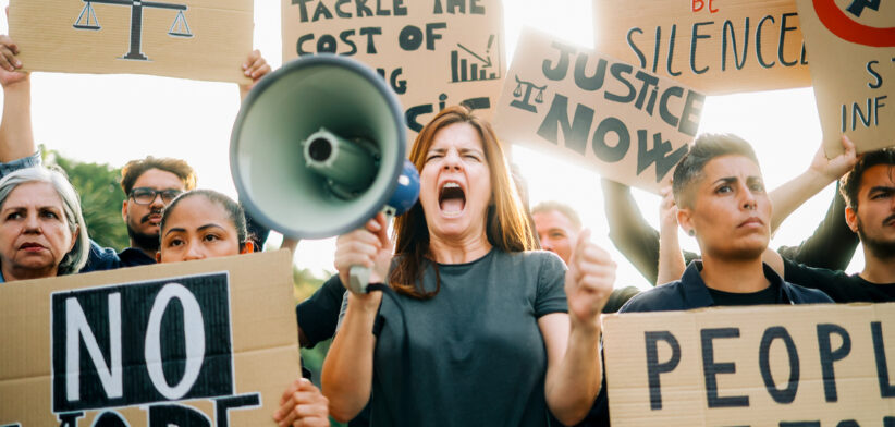 People protest financial crisis