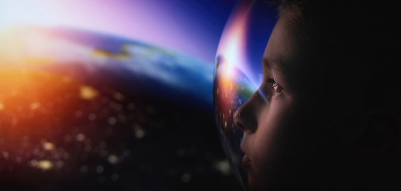 Boy in space