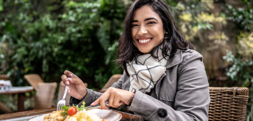 Portrait of a mid adult woman at restaurant