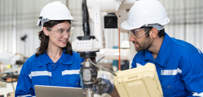 Male and female engineer
