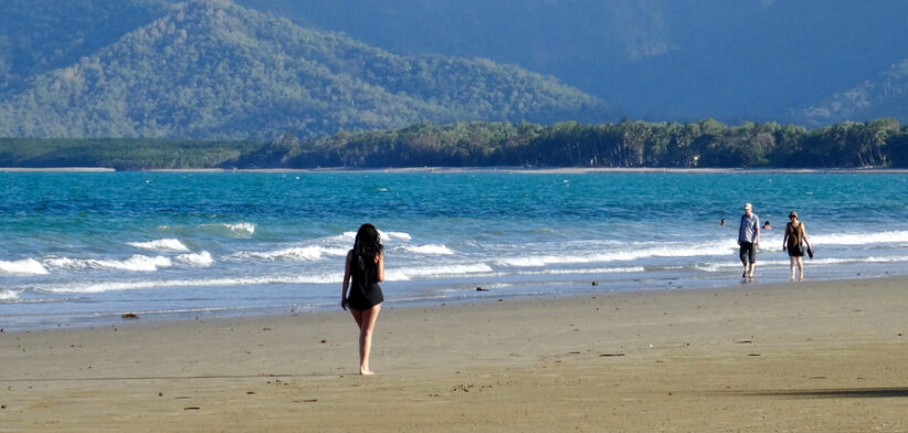 Four Mile Beach with Mountain Background in Port Douglas, Queensland
